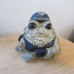 NEW Toad Hollow Biker Babe Frog Figurine 5X6 Resin